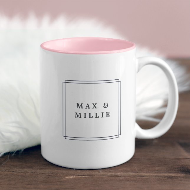 Chic Blush | Geometric Logo Two-Tone Coffee Mug (Creator Uploaded)