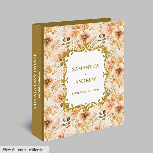 Chic Blush Gold Wedding Memory Album 3 Ring Binder (Chic Blush Gold Wedding Memory Album)