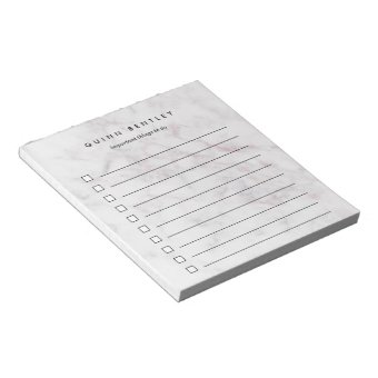 Chic Blush & Gray Personalized To-Do List Notepad | Zazzle