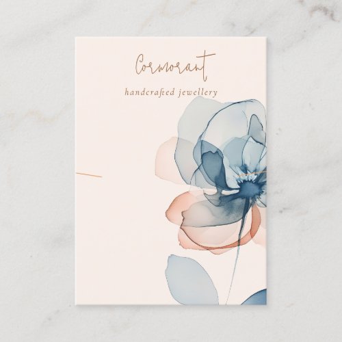Chic Blush Navy Rust Flower Necklace Display Business Card