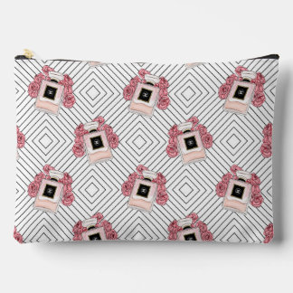 Chic Blush Perfume Illustration Makeup Pouch