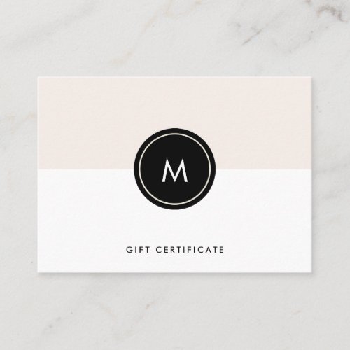Chic Blush Pink and Black  Gift Certificate