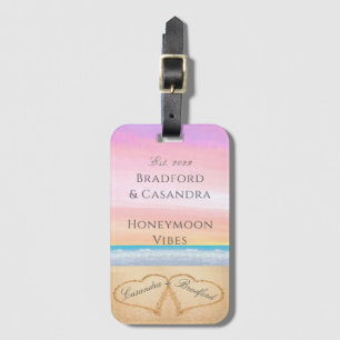 Chic Blush Pink Beach Honeymoon vibes Luggage Tag