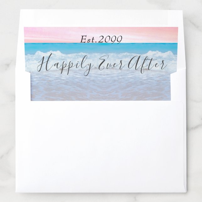 Chic Blush Pink Beach Wedding Ocean Sand Envelope Liner (In Envelope)