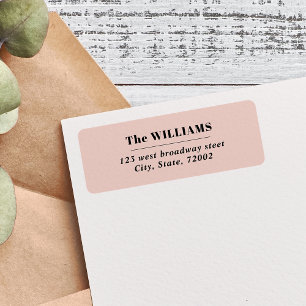 CHIC BLUSH PINK Bold Modern Elegant family name Label