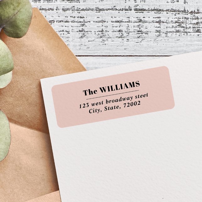 CHIC BLUSH PINK Bold Modern Elegant family name  Label (Creator Uploaded)