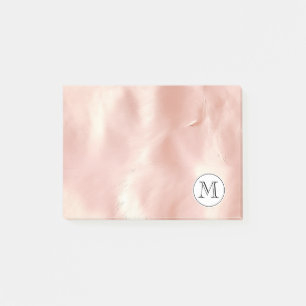 Chic Blush Pink Cowgirl Cowhide Monogram Post-it Notes