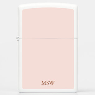 Chic blush pink custom monogram initials elegant zippo lighter