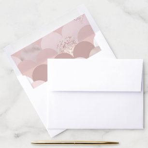 Chic Blush Pink Elegant Geometric Wedding Envelope Liner