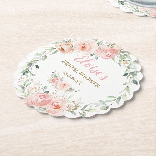 Chic Blush Pink Floral Baby Bridal Shower Birthday