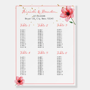 Chic Blush Pink Floral Confetti Frame Wedding Foam Board