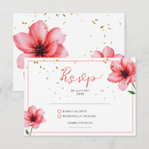 Chic Blush Pink Floral Confetti Frame Wedding