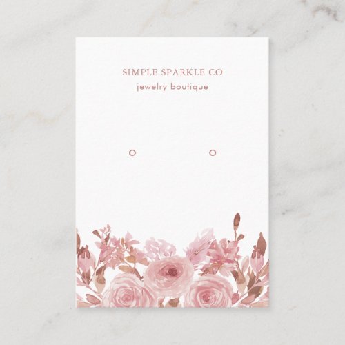 Chic Blush Pink Floral Earring Display Card