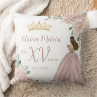 Chic Blush Pink Floral Princess Dress Quinceañera