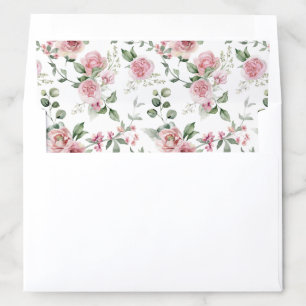 Chic Blush Pink Floral Roses Flower Greenery  Envelope Liner