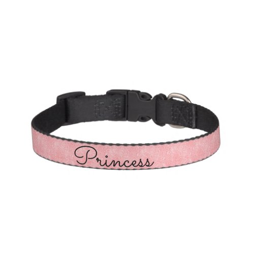Chic Blush Pink Glitter Customized Cat Pet Collar