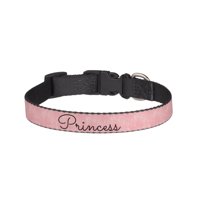 Chic Blush Pink Glitter Customized Cat Pet Collar (Front)