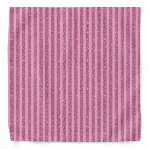 Chic Blush Pink Glitter Style Vertical Stripes Bandana