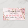 Chic Blush Pink Gold Glitter Agate Marble Monogram Loyalty Card