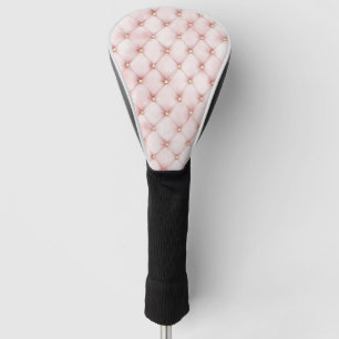 Chic Blush Pink Gold Tufts Golf Head Cover