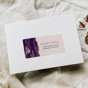 Chic Blush Pink Gold Wedding RSVP Address Label