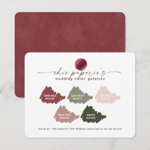 Chic Blush Pink & Green Wedding Color Palette Card