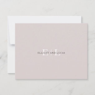 Chic Blush Pink Monogram Note Card