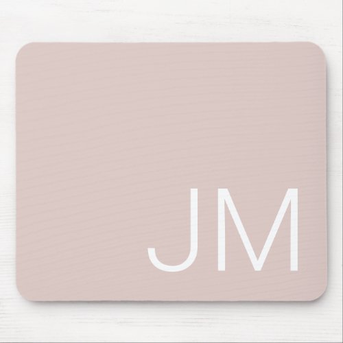 Chic Blush Pink Monogrammed Oversized Initials Mouse Pad