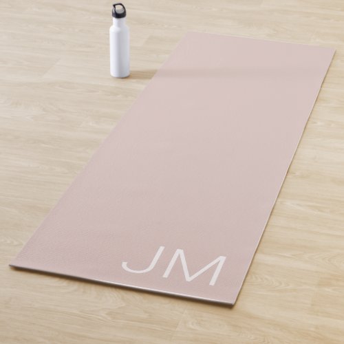 Chic Blush Pink Monogrammed Oversized Initials Yoga Mat