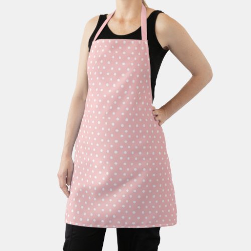 Chic Blush Pink Polka Dot Pattern Apron