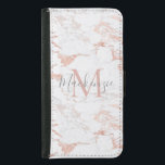 Chic Blush Pink | Rose Gold Foil Monogram Samsung Galaxy S5 Wallet Case<br><div class="desc">Girly Blush Pink | Rose Gold Foil Monogram phone wallet with trendy pink or rose gold foil marble and your custom name and monogram.</div>