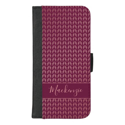 Chic Blush Pink Rose Gold Foil Tribal Pattern iPhone 87 Plus Wallet Case