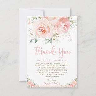 Pink Floral Vintage Garden Tea Party Thank You Cards Personalized Party Thank.