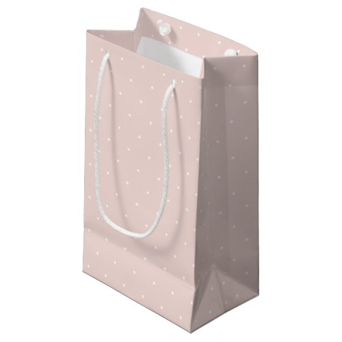 Chic blush pink tiny polka dots pattern cute girly small gift bag
