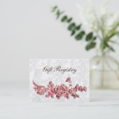 Chic Blush Pink Vintage Floral Wedding Business Card (Standing Front)