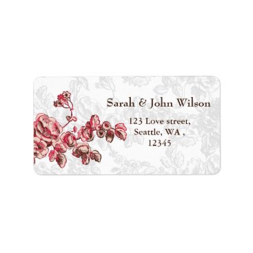 Chic Blush Pink Vintage Floral Wedding Label