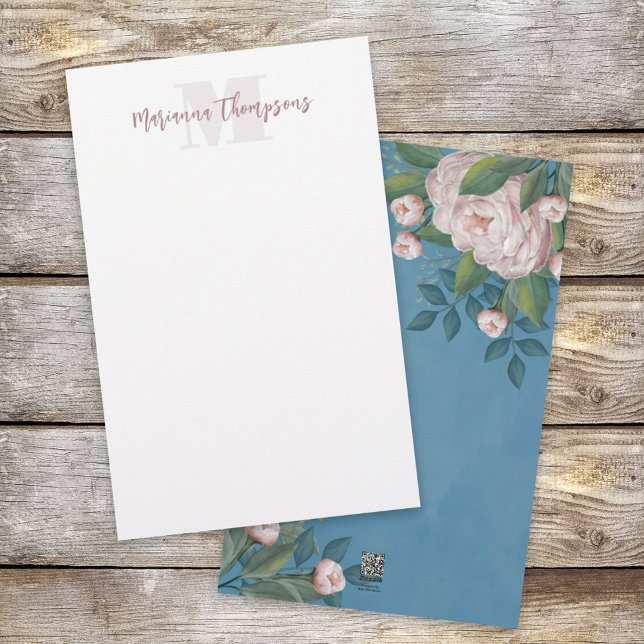 Chic Blush Pink Vintage Rose Floral Elegant Flower Stationery (Creator Uploaded)