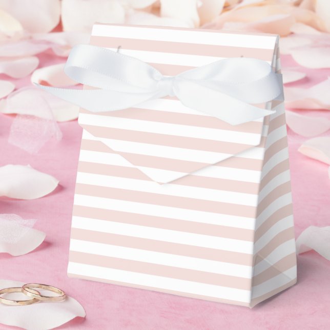 Chic blush pink white stripes cute elegant pattern favor boxes (Wedding)