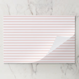 Chic blush pink white stripes cute paper placemats