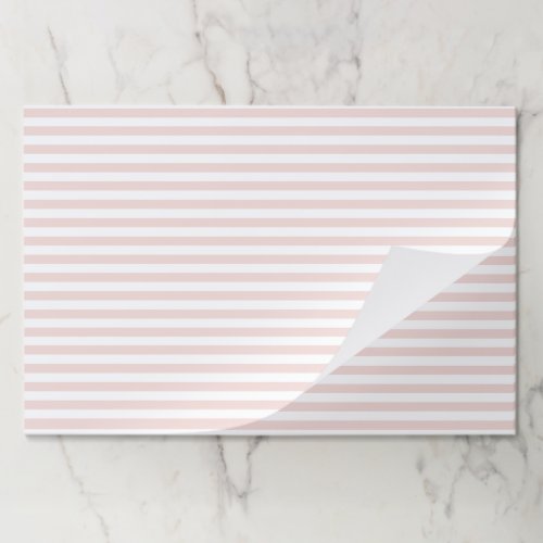 Chic blush pink white stripes cute paper placemats