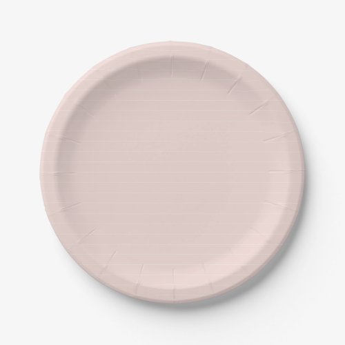 Chic blush pink white thin horizontal Stripes cute Paper Plates
