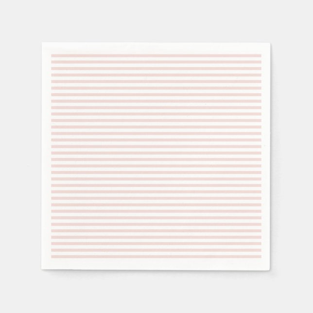 Chic blush pink white thin stripes elegant cute napkins (Front)