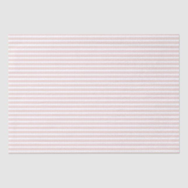 Chic blush pink white thin stripes elegant cute tissue paper (Front)
