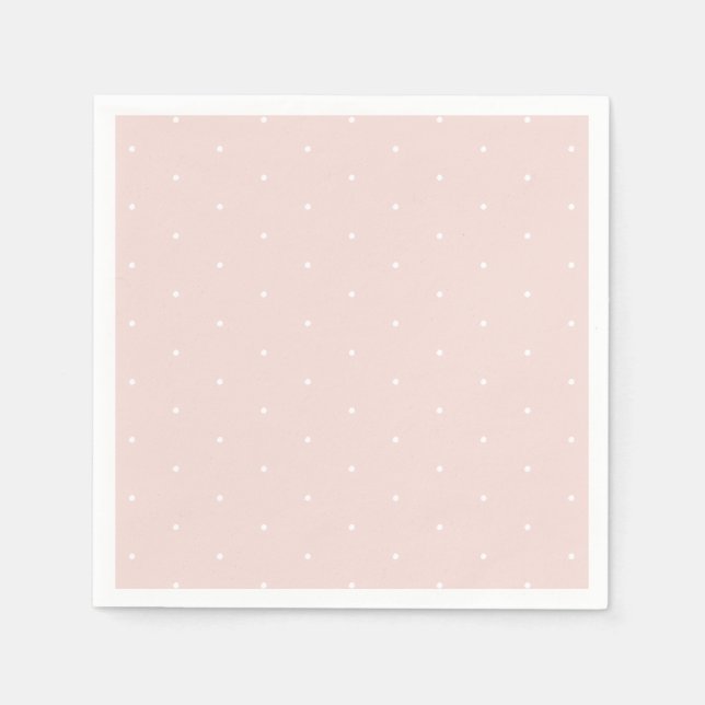 Chic Blush pink white tiny polka dots pattern cute Napkins (Front)