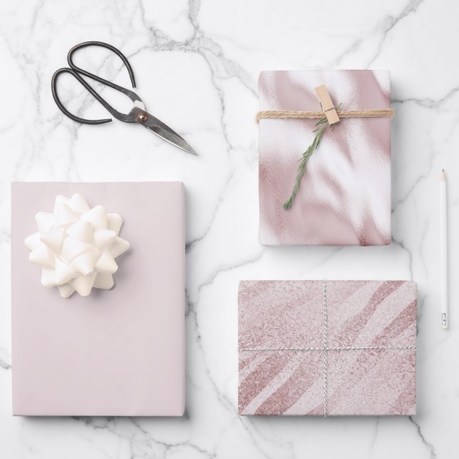 Chic Blush Pink Zebra Animal Birthday  Wrapping Paper Sheets (Front)