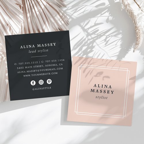 Chic Blush  Social Media Square Business Card