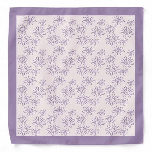 Chic Blush Violet Flower Doodle Pattern Bandana