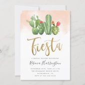 Chic Blush Watercolor Cactus Fiesta Bridal Shower Invitation (Front)