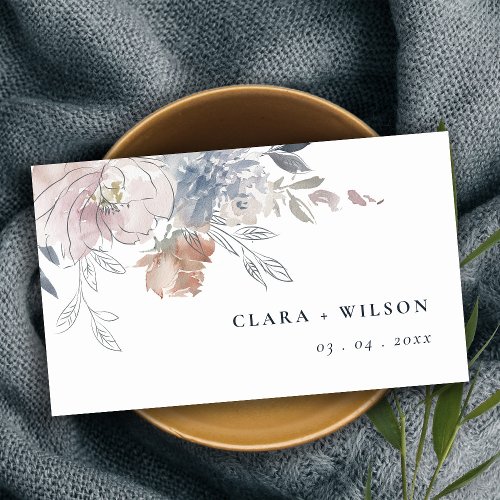 Chic Blush Watercolor Floral Wedding Website Enclosure Card