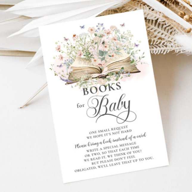 Chic Blush Wildflower New Chapter Books for Baby Enclosure Card (Creator Uploaded)